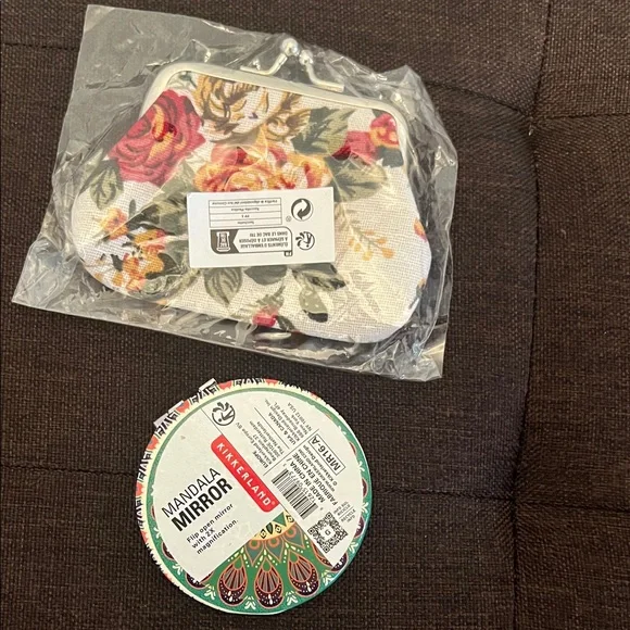 #*1109**Floral Coin Purse and Compact Mirror Set - Picture 8 of 8